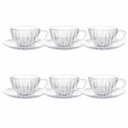 Ver imagem 3 de Jogo de Xícaras para Chá e Café em Cristal 210ml com Pires Conjunto 12 Peças
