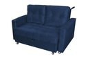 Ver imagem 1 de Sofá Cama Casal Reclinável Drika - Veludo Azul Marinho