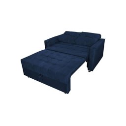 Sofá Cama Casal Reclinável Drika - Veludo Azul Marinho - 2