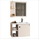 Ver imagem 1 de Conj Gab C/ Espelheira e Cuba para Banheiro 60cm Adonis Ofertamo Pérola