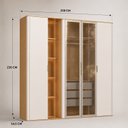 Ver imagem 4 de Guarda-Roupas Infantil 100% MDF com LED, Portas de Vidro Reflecta Cantos Arredondados e Nichos