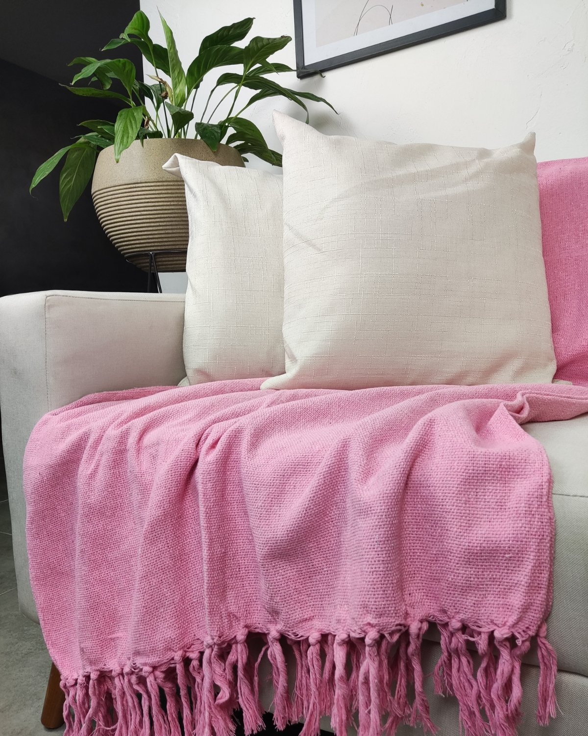 Manta Para Sofá Gigante Decorativa Protetora 2,30 x 1,40:Rosa Claro