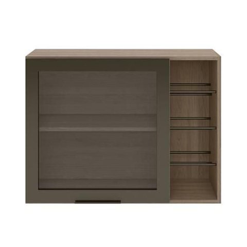 Aéreo 1 Porta  Vidro Adega Carvalho Oak - Poliman