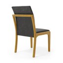 Ver imagem 5 de Cadeira Livia Madeira Maciça Estofada para Mesa de Jantar Courino Preto 503