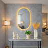 Espelho Oval com Led Quente de Parede para Banheiro e Sala Hall - 1