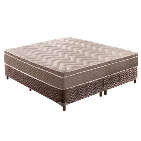Cama Box Queen: Colchão Ortopédico Paropas D28/EP Pasquale + Base CRC Rústico Brown(158x198)
