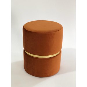 Kit 2 Puffs Terra Cota Cinta Dourada