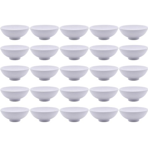Kit 25 Tigelas de Melamina Brancas 400ml Cumbucas para Restaurantes Hotéis Refeitórios Bares