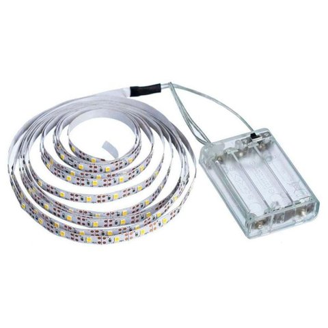 Fio Fita Led Luz Branca 120 Lâmpadas Led 2m À Pilha