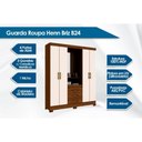 Ver imagem 2 de Guarda Roupa Casal 4 Portas e 3 Gavetas C/ 1 Espelho Briz B24 Branco - Henn
