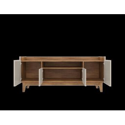 Rack Ruby 4 Portas com Nicho Central Off White/noce - 3 Rack Ruby 4 Portas com Nicho Central Off White/noce - 3