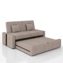 Ver imagem 4 de Sofá Cama Retrátil 2 Lugares 145 Linho Charlotte Matrix Cor:sintetico Marrom e Linho Cru
