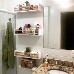 Kit 3 Prateleira Branca Nicho Auxiliar para Banheiro Organizador de Cosméticos - Mdf - Dulce - Linha