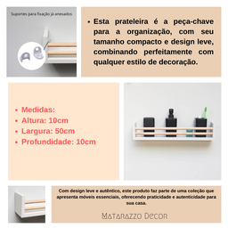 Kit 3 Prateleira Branca Nicho Auxiliar para Banheiro Organizador de Cosméticos - Mdf - Dulce - Linha - 5