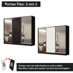 Guarda-roupa Casal 100% Mdf Madesa Royale 3 Portas de Correr com Espelho - 3