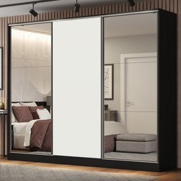 Guarda-roupa Casal 100% Mdf Madesa Royale 3 Portas de Correr com Espelho - 2