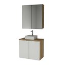 Ver imagem 2 de Conjunto de Banheiro com Cuba 75cm x 145cm Nature Marrom/Carvalho/Branco