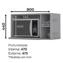 Ver imagem 3 de Armario Aereo para Microondas Mdf 80 Cm Americana C557 Cinza Henn