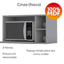 Ver imagem 4 de Armario Aereo para Microondas Mdf 80 Cm Americana C557 Cinza Henn