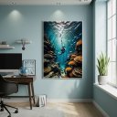 Ver imagem 1 de Quadro Mergulho no Oceano 70x50cm Mold Preta