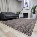 Ver imagem 2 de Tapete Carpete Sala Quarto Elegante Geométrico 2,00 X 2,50 - Cor Marrom
