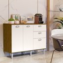 Ver imagem 2 de Armario Cozinha Balcão Star 2 Portas 1 Gavetão e 2 Gavetas:freijó/off White