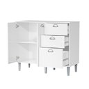 Ver imagem 3 de Armario Cozinha Balcão Star 2 Portas 1 Gavetão e 2 Gavetas:freijó/off White