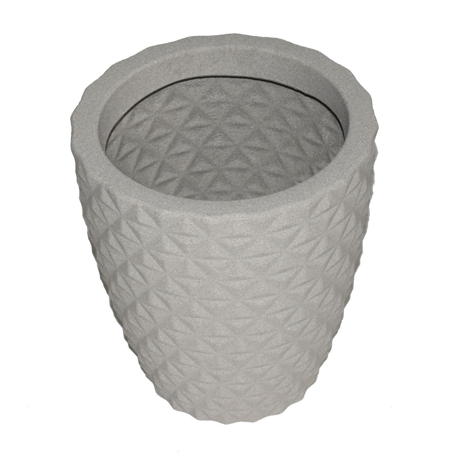 Vaso Planta Decorativo Jardim Polietileno Coluna Diamante 25x30:Cinza - 4