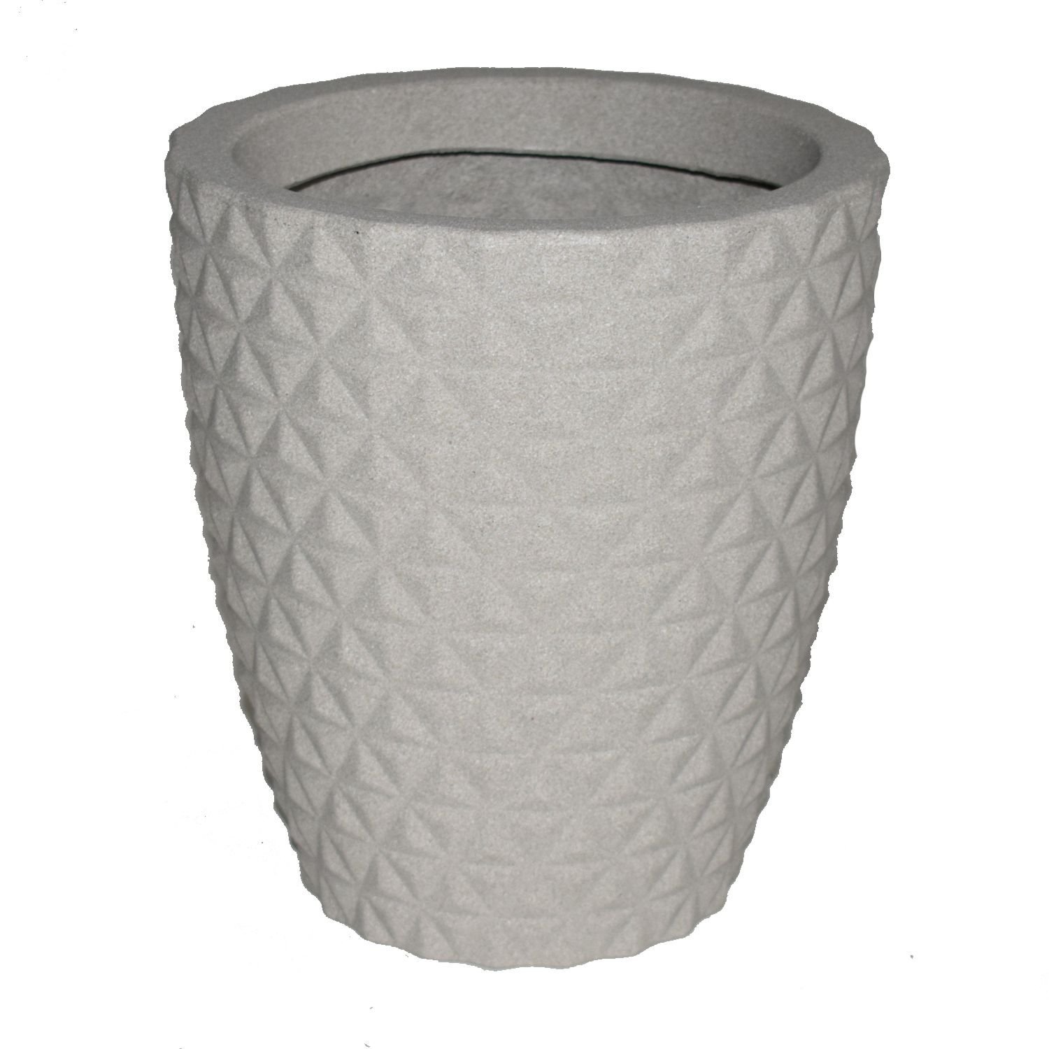 Vaso Planta Decorativo Jardim Polietileno Coluna Diamante 25x30:Cinza - 3