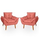 Ver imagem 1 de Kit 2 Poltrona Opala Rose Suede Decorativa para Sala Escritório Biselos-Decor