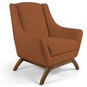 Ver imagem 4 de Kit 02 Poltronas Fixa Base De Madeira Veludo Telha