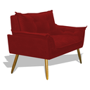 Ver imagem 2 de Namoradeira Decorativa Opala Veludo Vermelho