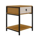 Ver imagem 2 de Mesa de Cabeceira Sevilha 1 Gaveta 1 Prateleira Preto/nature/off White - Art Panta