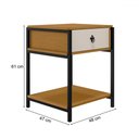 Ver imagem 4 de Mesa de Cabeceira Sevilha 1 Gaveta 1 Prateleira Preto/nature/off White - Art Panta