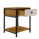 Ver imagem 3 de Mesa de Cabeceira Sevilha 1 Gaveta 1 Prateleira Preto/nature/off White - Art Panta