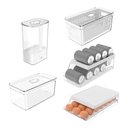 Ver imagem 1 de Kit Organizador de Geladeira Clear Fresh 5 Peças Transparente ou