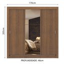 Ver imagem 3 de Guarda-Roupa Casal Madesa Mônaco 3 Portas de Correr com Espelho Rustic Cor:Rustic