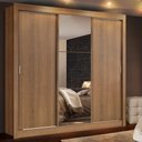Ver imagem 1 de Guarda-Roupa Casal Madesa Mônaco 3 Portas de Correr com Espelho Rustic Cor:Rustic
