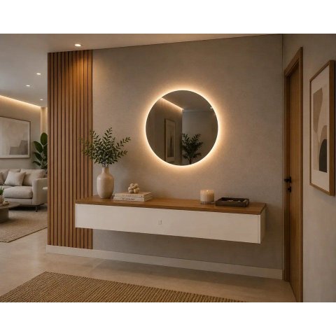 Aparador Suspenso Quarto Sala Hall Entrada Corredor Café Multiuso 100x30cm:Offwhite/Cedro