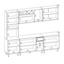 Ver imagem 7 de Cozinha Modulada Completa 5 Peças 11 Portas 2 Gavetas com Paneleiro Duplo Ravena Bege/Freijó/Off White Acetinado