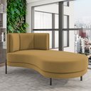 Ver imagem 2 de Sofá Chaise Longue Sala de Estar Living Lucca Direito D02 Veludo Mostarda C-260 - Lyam Decor
