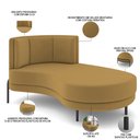 Ver imagem 3 de Sofá Chaise Longue Sala de Estar Living Lucca Direito D02 Veludo Mostarda C-260 - Lyam Decor
