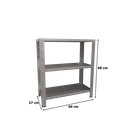 Ver imagem 2 de Estante / Armario de Aço Reforçado 60cm 3 Bandejas Cinza
