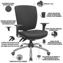 Ver imagem 4 de Kit 03 Cadeiras de Escritório Diretor Office Giratória Cromada Alta Flexi P03 Vinil Preto - Lyam