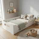 Ver imagem 2 de Cama Montessoriana Infantil 100% MDF com Colchão D18 Inmetro Estrado Madeira 150x70cm - Branco