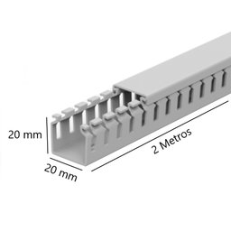 Kit 3 Canaleta Aberta Painel Elétrico Branca 20x20x2000mm - 2