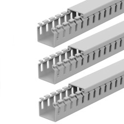 Kit 3 Canaleta Aberta Painel Elétrico Branca 20x20x2000mm - 1