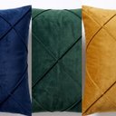 Ver imagem 4 de Kit 6 Capas Almofada Veludo Premium Drapeada Quadrada – Verde Escuro, Mostarda e Azul Marinho