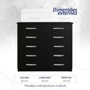 Ver imagem 3 de Closet com Cômoda Lisboa Marbela 10 Gavetas MDP 150cm Preto