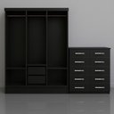 Ver imagem 4 de Closet com Cômoda Lisboa Marbela 10 Gavetas MDP 150cm Preto